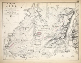 Mapa de la batalla de Jena, publicada por William Blackwood and Sons, Edimburgo y Londres, 1848